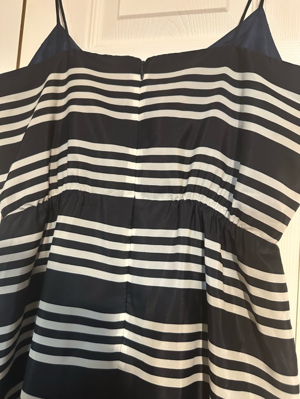 J Crew Navy & Cream Spaghetti Strap Dress - Picture 5 of 11